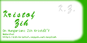kristof zih business card